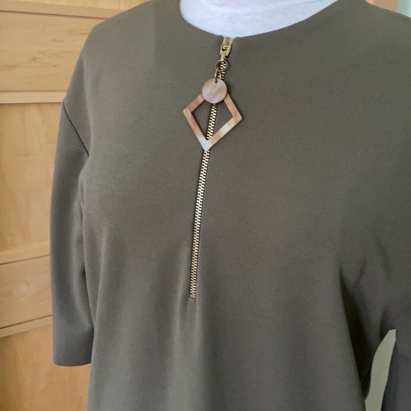 Zara Khaki Green Mod ‘60’s GoGo Style Mini Dress, Size S - Picture 5 of 11